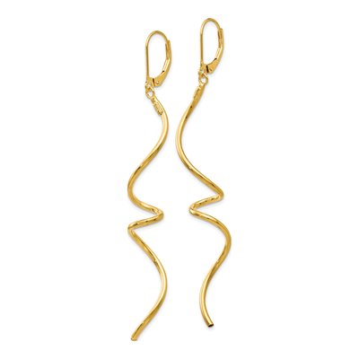 14K Yellow Gold Twisted Leverback Earrings – view 3