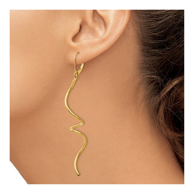 14K Yellow Gold Twisted Leverback Earrings – view 4