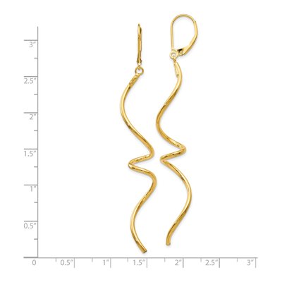 14K Yellow Gold Twisted Leverback Earrings – view 5