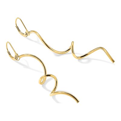 14K Yellow Gold Twisted Leverback Earrings – view 6