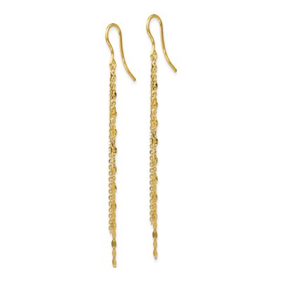 14K Yellow Gold Tassel Dangle Earrings – view 3