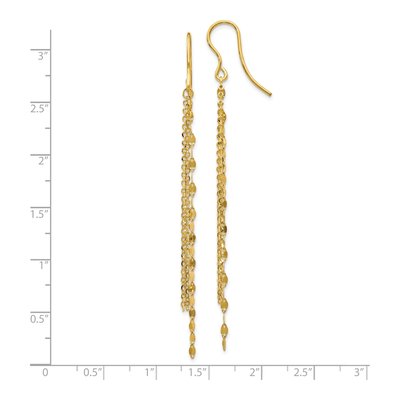 14K Yellow Gold Tassel Dangle Earrings – view 5