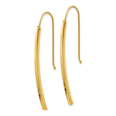 14K Yellow Gold Bar Threader Earrings – view 3