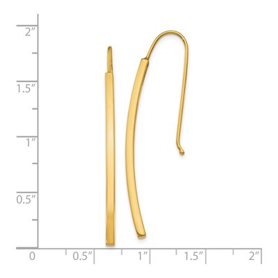 14K Yellow Gold Bar Threader Earrings – view 5