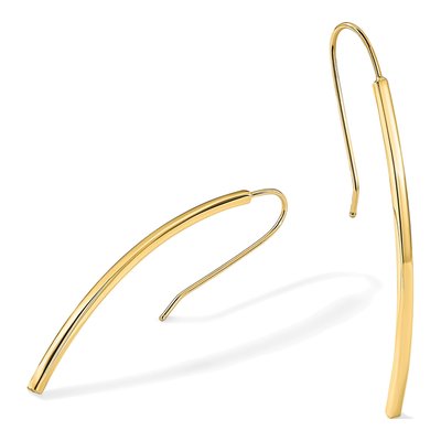 14K Yellow Gold Bar Threader Earrings – view 6