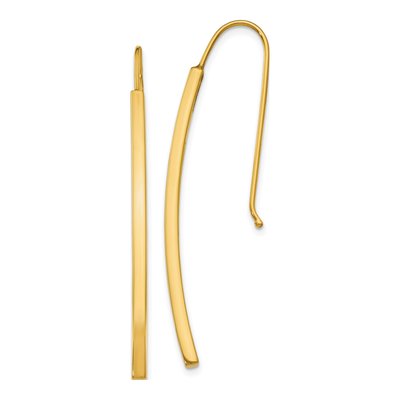 14K Yellow Gold Bar Threader Earrings