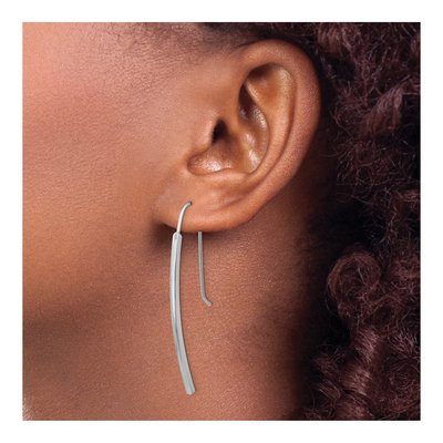 14K White Gold Threader Earrings – view 4