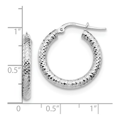 14K Yellow Gold 20mm Diamond-Cut Hoop Earrings – view 5