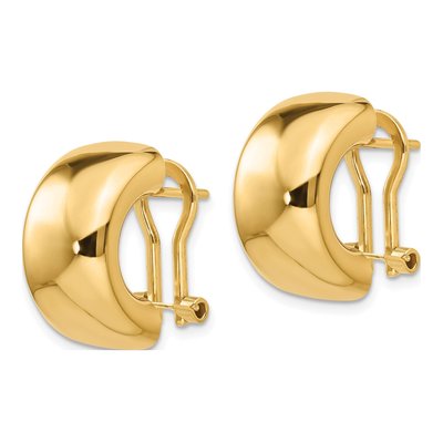 14K Yellow Gold Omega Back Stud Earrings – view 3