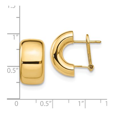 14K Yellow Gold Omega Back Stud Earrings – view 5