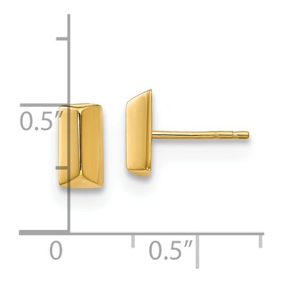 14K Yellow Gold Button Stud Earrings – view 5