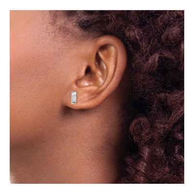 14K White Gold Button Stud Earrings – view 4