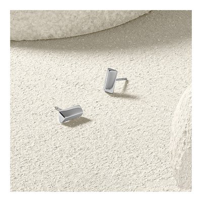 14K White Gold Button Stud Earrings – view 7