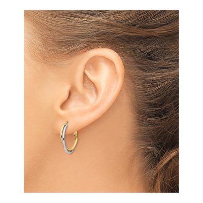 14K Two-Tone Gold Hoop Earrings – view 4