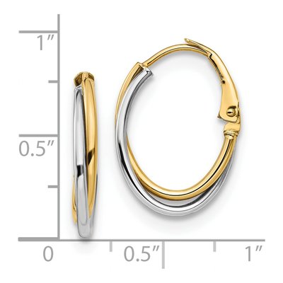 14K Two-Tone Gold Hoop Earrings – view 5