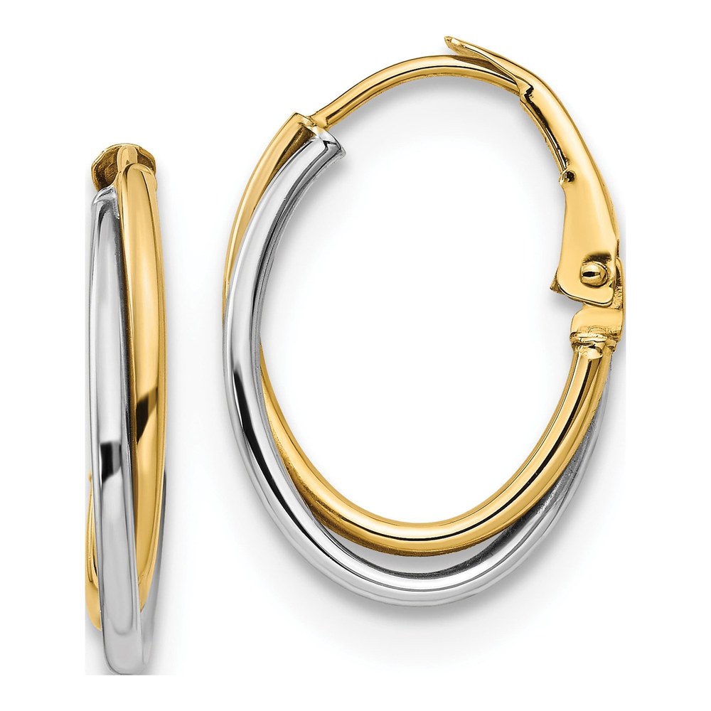 14K Two-Tone Gold Hoop Earrings