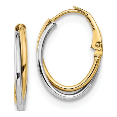 14K Two-Tone Gold Hoop Earrings