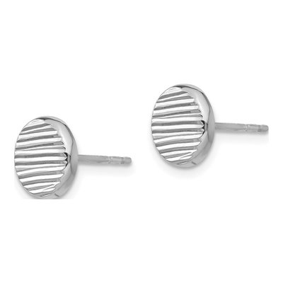 14K White Gold Small Disc Stud Earrings – view 3
