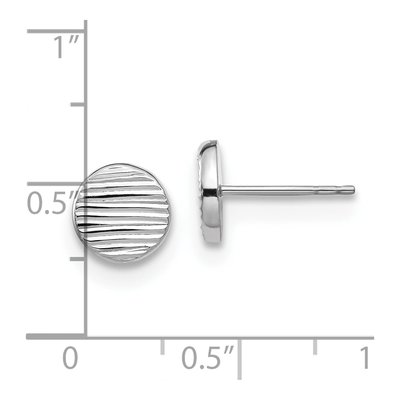 14K White Gold Small Disc Stud Earrings – view 5