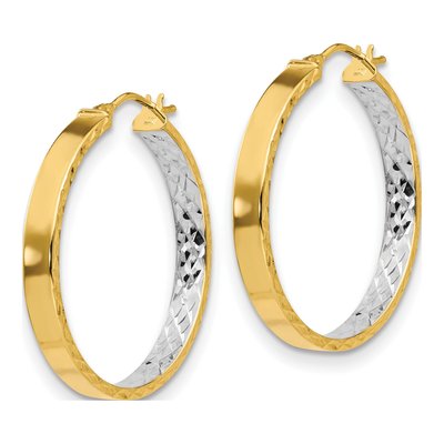 14K Yellow Gold 30mm Hoop Earrings – view 3