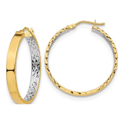14K Yellow Gold 30mm Hoop Earrings