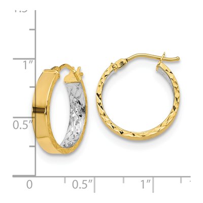 14K Yellow Gold 20mm Diamond-Cut Hoop Earrings – view 5