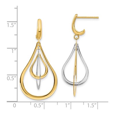 14K Two-Tone Gold Dangle Earrings – view 5