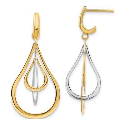 14K Two-Tone Gold Dangle Earrings