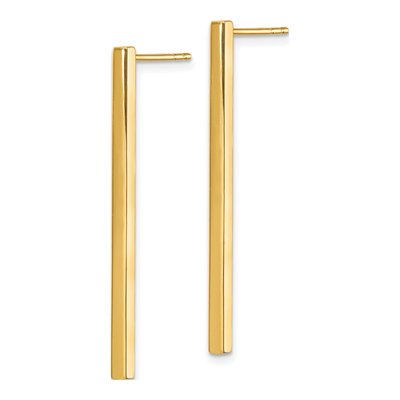 14K Yellow Gold Bar Dangle Earrings – view 3