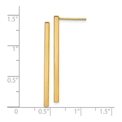 14K Yellow Gold Bar Dangle Earrings – view 5