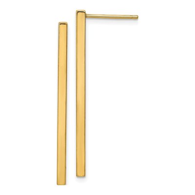 14K Yellow Gold Bar Dangle Earrings