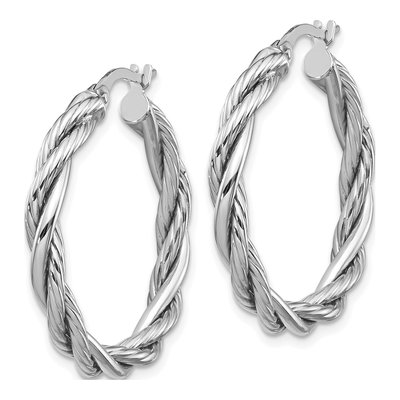 14K Yellow Gold 28mm Twisted Hoop Earrings – view 3