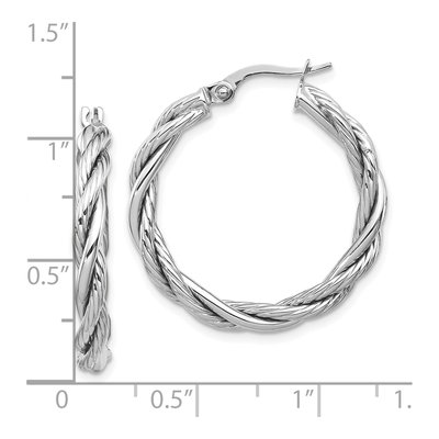 14K Yellow Gold 28mm Twisted Hoop Earrings – view 5