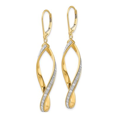 14K Yellow Gold Twisted Leverback Earrings – view 3