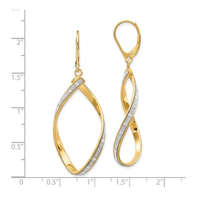 14K Yellow Gold Twisted Leverback Earrings – view 5