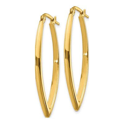 14K Yellow Gold Fancy Hoop Earrings – view 3
