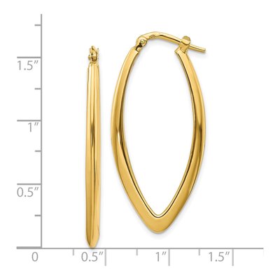 14K Yellow Gold Fancy Hoop Earrings – view 5