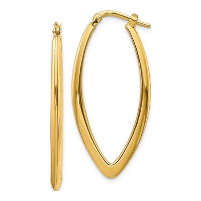 14K Yellow Gold Fancy Hoop Earrings