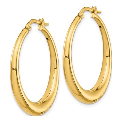 14K Yellow Gold 32mm Fancy Hoop Earrings – view 3