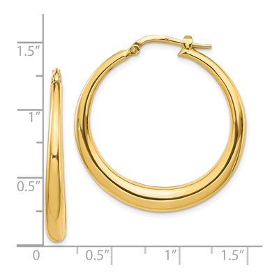14K Yellow Gold 32mm Fancy Hoop Earrings – view 5