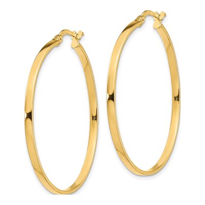 14K Yellow Gold 35mm Hoop Earrings – view 3