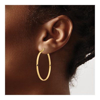 14K Yellow Gold 35mm Hoop Earrings – view 4