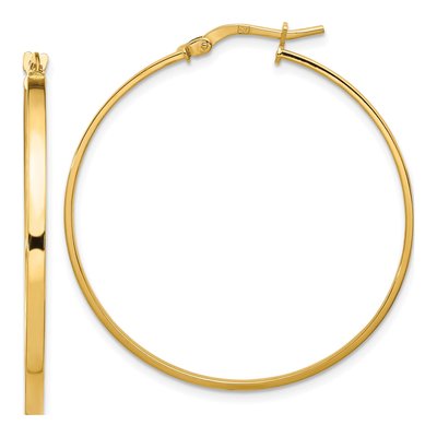 14K Yellow Gold 35mm Hoop Earrings