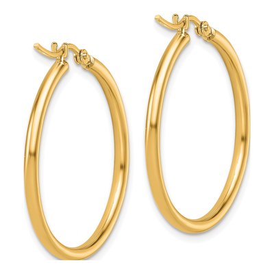 14K Yellow Gold 30mm Hoop Earrings – view 5