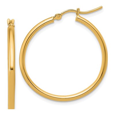 14K Yellow Gold 30mm Hoop Earrings