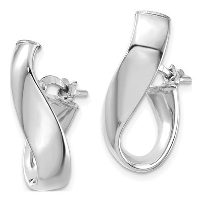 14K White Gold 20mm Hoop Earrings – view 3