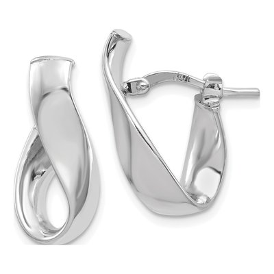 14K White Gold 20mm Hoop Earrings