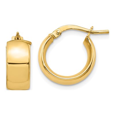 14K Yellow Gold 15mm Hoop Earrings