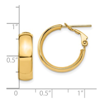 14K Yellow Gold Omega-Back Hoop Earrings – view 5