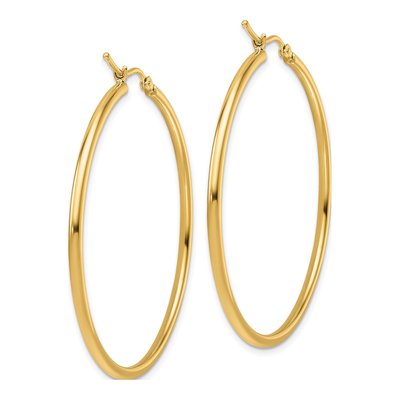 14K Yellow Gold 45mm Hoop Earrings – view 5